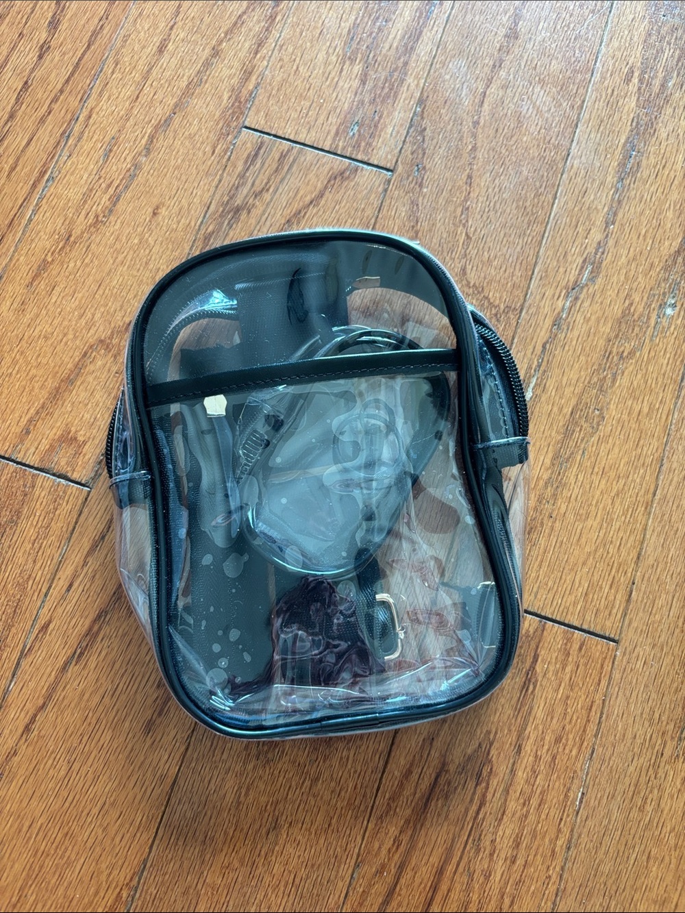 Clear PVC Travel Cosmetic Pouch with Black Trim